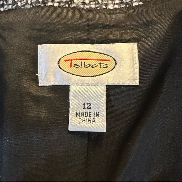 TALBOT'S Multi Color Tweed Big Button Blazer Jacket Sz 12 - Picture 9 of 9